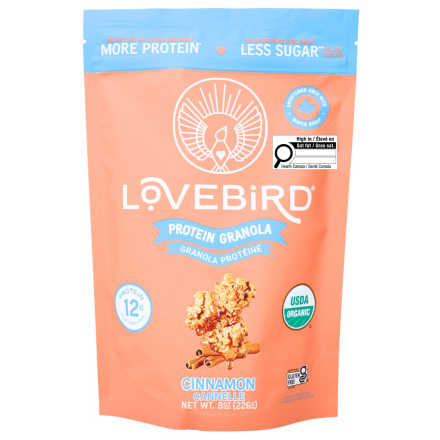 Lovebird Organic Protein Granola Cinnamon Front