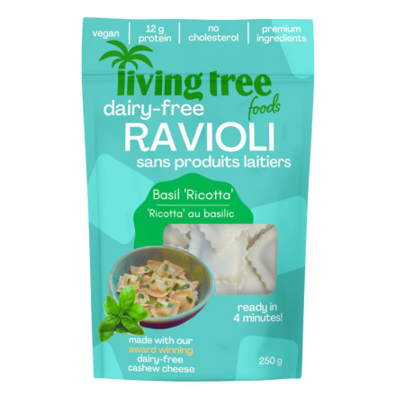Living Tree Foods Dairy Free Ravioli Basil Ricotta Front of package