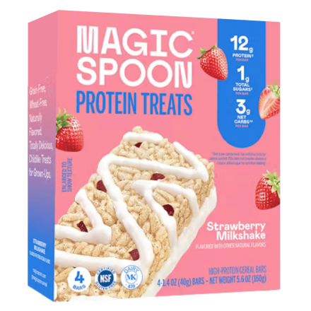 Magic Spoon Grain-Free Protein Treats Strawberry Milkshake Front