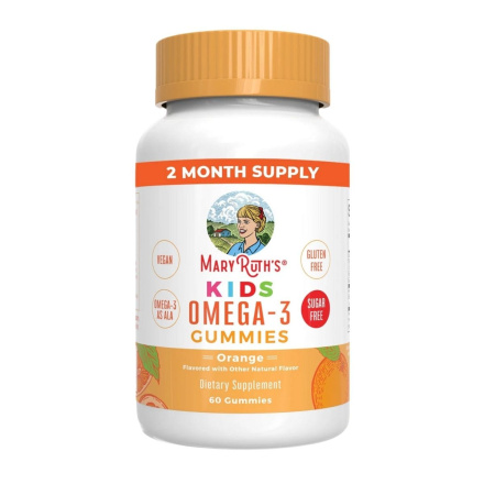 Mary Ruth's Kids Omega-3 Gummies Orange, 60 Gummies Front