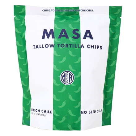 Ancient Crunch Masa Tallow Tortilla Chips Hatch Chille Front