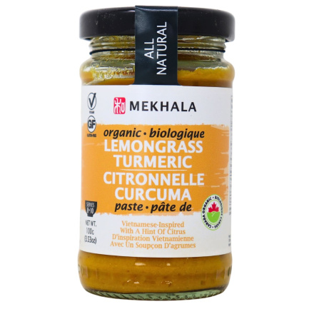 Front of Mekhala Organic Vegan Lemongrass Turmeric Paste - Gluten Free Non-GMO Nut Shellfish Fish Free Spice Mix