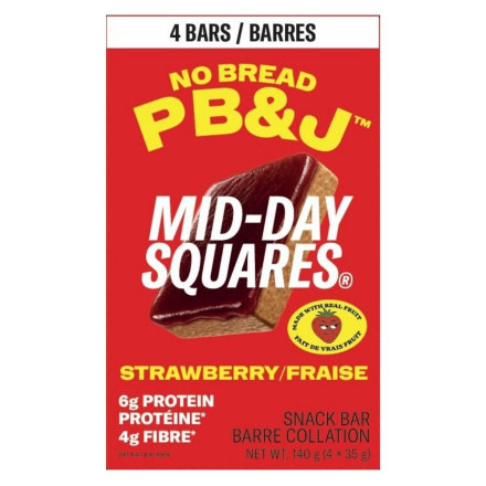 Mid-Day Squares Snack Bar No Bread PB&J Strawberry Canada Front