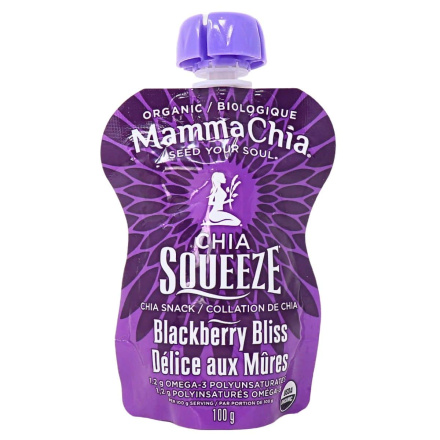 Front of Mamma Chia Organic Chia Squeeze Blackberry Bliss