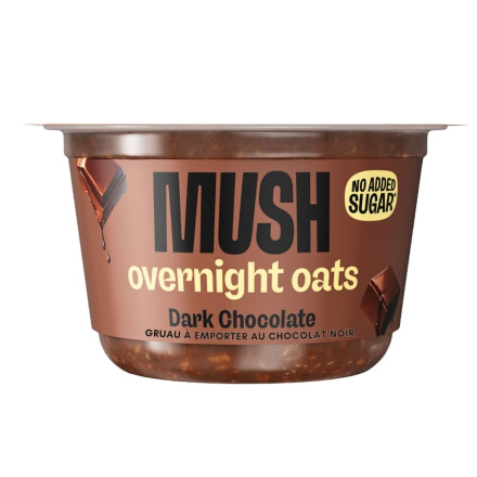 Front of MUSH Overnight Oats Dark Chocolate - No Added Sugar Overnight Oat - Healthy Breakfast - Gluten Free Breakfast