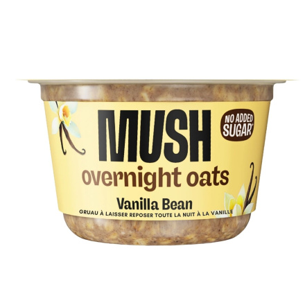 Front of MUSH Overnight Oats Vanilla Bean - No Added Sugar Overnight Oats - Healthy Breakfast - Gluten Free Breakfast