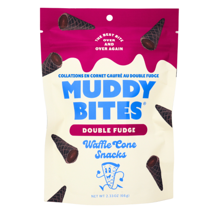 Muddy Bites Waffle Cone Snacks Double Fudge, 66g