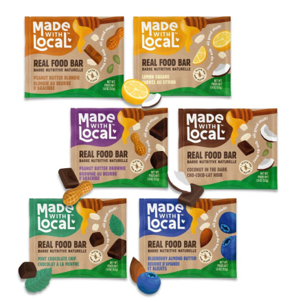Front of Made With Local Real Food Bar Variety Pack - Real Food Bar - Made With Local Real Food Bar - Real Food Bar Canada
