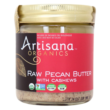 Front of Artisana Organic Raw Pecan Butter With Cashews - Organic Nut Butter - Best Healthy Nut Butter - Vegan Butter