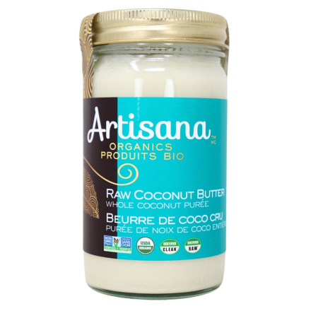 Front of Artisana Organic Raw Vegan Coconut Butter - Vegan Nut Butter - Organic Nut Butter - Best Coconut Butter