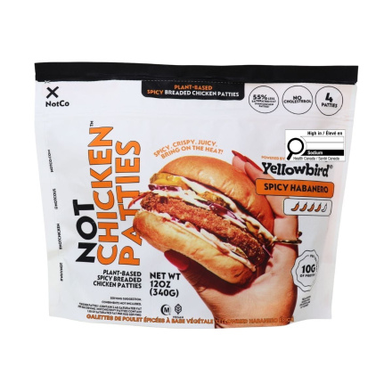 NotCo Plant-Based Spicy Chicken Patties Yellowbird Spicy Habanero Front