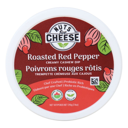 Nuts For Cheese Dairy-Free Creamy Cashew Dip Roasted Red Pepper Front
