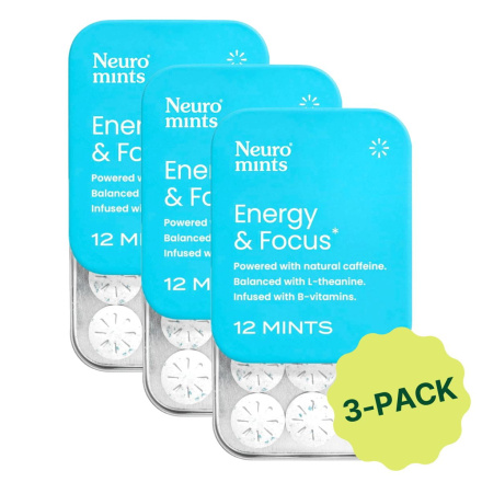 Neuro Energy & Focus Caffeinated Mints Peppermint 4-Pack, 12 Mints