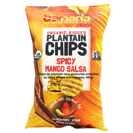 Front of Barnana Plantain Chips Spicy Mango Salsa
