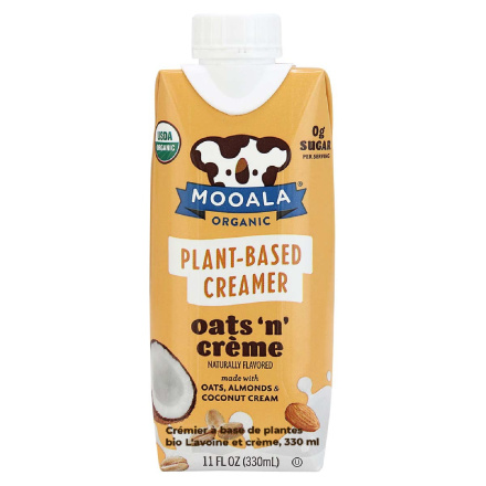 Front of Moola Organic Plant-Based Creamer Oats ‘n’ creme, 330ml