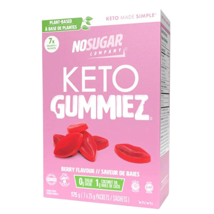 Front of No Sugar Company Keto Gummies Low Carb Sugar-Free Gummies Berry Gummies
