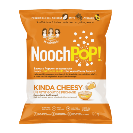 NoochPOP Vegan Nutritional Yeast Popcorn Kinda Cheesy, 120g