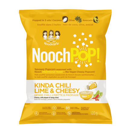 NoochPOP Vegan Nutritional Yeast Popcorn Kinda Chili Lime & Cheesy, 120g
