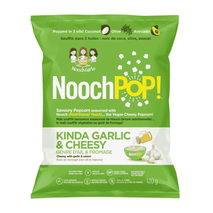 NoochPOP Vegan Nutritional Yeast Popcorn Kinda Garlic & Cheesy, 120g