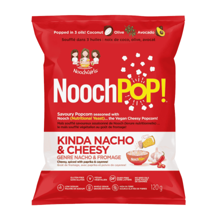 NoochPOP Vegan Nutritional Yeast Popcorn Kinda Nacho & Cheesy, 120g