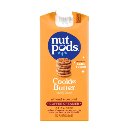 Front of Nutpods Creamers Sweetened Dairy-Free Creamer Almond Coconut Creamer Cookie Butter Creamer