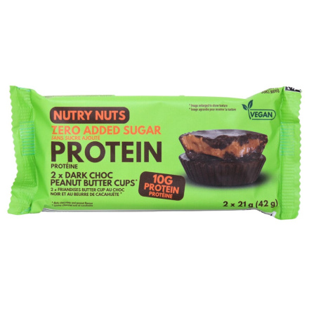 Nutry Nuts Zero Added Sugar Protein Dark Choc Peanut Butter Cups Canada Front