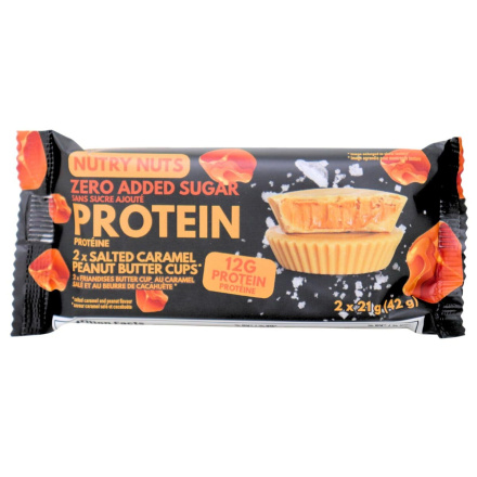 Nutry Nuts Zero Added Sugar Protein Salted Caramel Peanut Butter Cups Canada Front