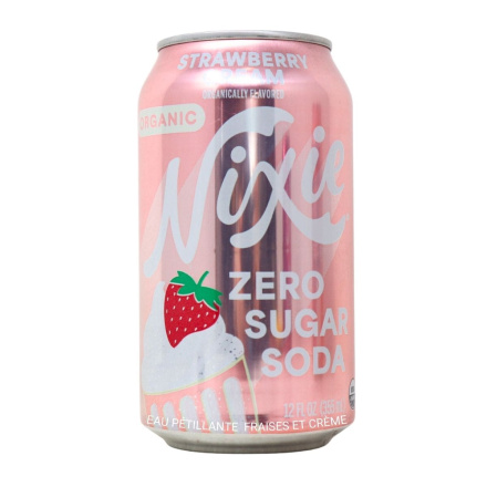 Nixie Organic Zero Sugar Soda Strawberry Cream Front