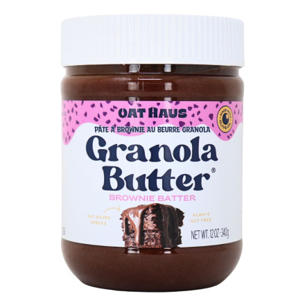 Front of Oat Haus Granola Butter Brownie Batter - Nut Free Spread - School Safe Spread - Gluten Free Oat Butter