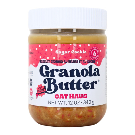 Front of Oat Haus Granola Butter Allergen-Free Oat Butter Sugar Cookie - Nut Free Spread - Gluten Free Oat Butter - Nut Free Chocolate Spread