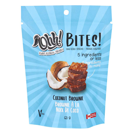 Front of Ohh! Foods Allergen-Friendly Bites! Coconut Brownie, 60g