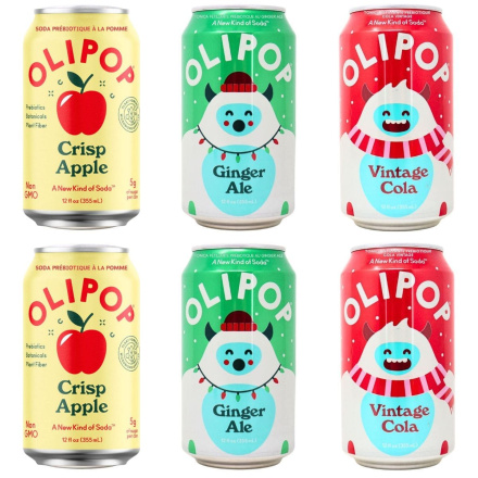 OLIPOP Low Sugar Prebiotic Sparkling Tonic Holiday Variety 6-Pack Canada Front