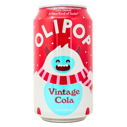 Front of OLIPOP Low Sugar Prebiotic Sparkling Tonic Vintage Cola - Prebiotic Drink - Best Prebiotic Drink - Gut Health Drink
