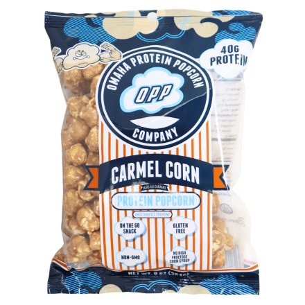 Omaha Protein Popcorn Caramel Corn Front