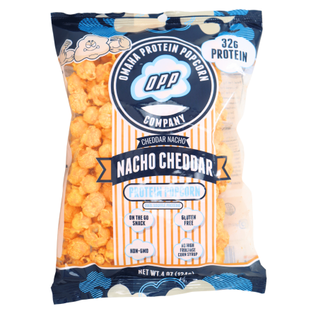 Omaha Protein Popcorn Nacho Cheddar Front
