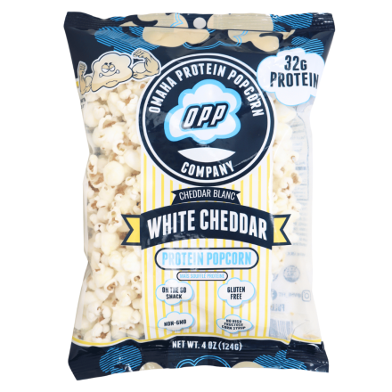 Omaha Protein Popcorn White Cheddar Front