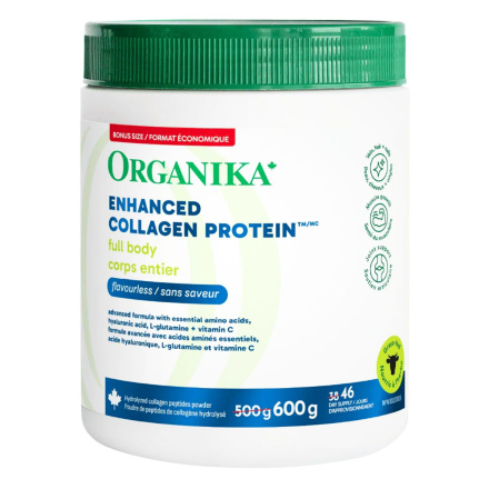 Front of Organika Enhanced Collagen, Collagen Protein, Collagen And Biotin - Collagen and Protein - Collagen Protein - Collagen Supplements Canada