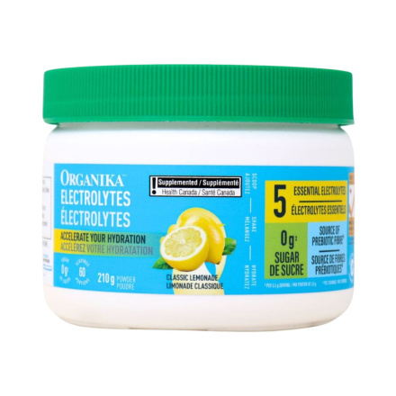 Front of Organika Sugar-Free Electrolytes Powder Classic Lemonade - Keto Electrolyte Powder - Healthy Electrolyte Powder - Electrolyte Supplement
