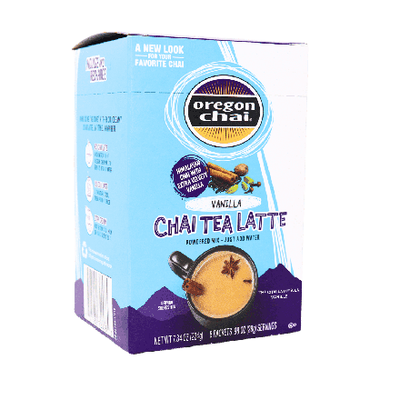 Oregon Chai Authentic Himalayan Chai Tea Latte Vanilla, 8 Pack - Vanilla Chai Tea Latte