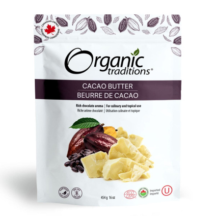 Organic Traditions Organic Cacao Butter, 454g