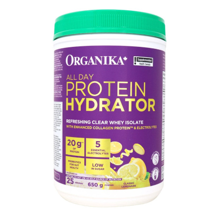 Organika All Day Whey Protein Hydrator Lemon, 650 g Front