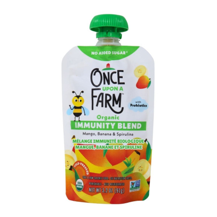 Once Upon a Farm Organic Immunity Blend Mango, Banana & Spirulina Front