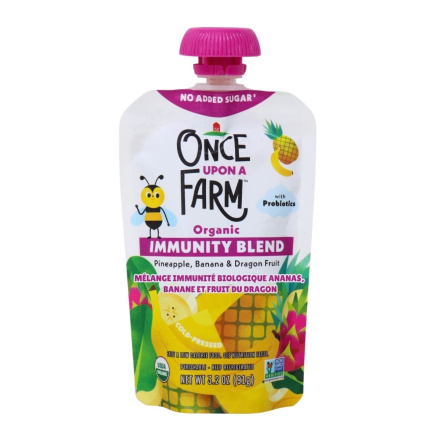 Once Upon a Farm Organic Immunity Blend Pineapple, Banana & Dragon Fruit Front