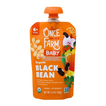 Once Upon a Farm Baby Organic Fruit & Veggie Blend Black Bean with Apple, Pumpkin Seed & Mango Front