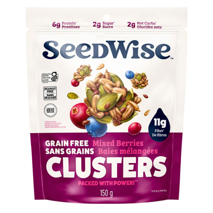 Front of Ozery SeedWise Super Seed Clusters Mixed Berries - Granola Keto -Gluten Free Granola - Healthy Granola