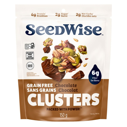 Front of Ozery SeedWise Super Seed Clusters Chocolate - Grain Free Granola - Granola Clusters - Chocolate Clusters