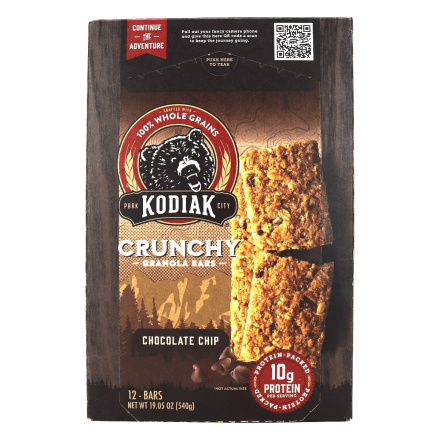 Front of Kodiak Crunchy Protein Granola Bars Chocolate Chip
