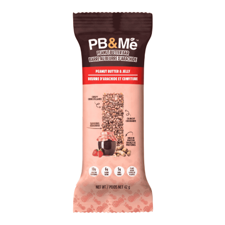 PB&Me Plant-Based Peanut Butter Protein Bar Peanut Butter & Jelly, 42g