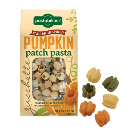 Front of Pastabilities Organic Pumpkin Shaped Pasta, 340g