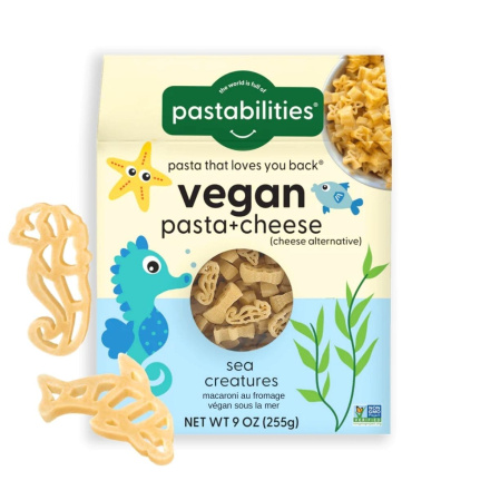 Front of Pastabilities Vegan Organic Mac ‘n Cheese Under the Sea Family Size - High Protein Pasta - Pasta for Kids - Vegan Mac n Cheese